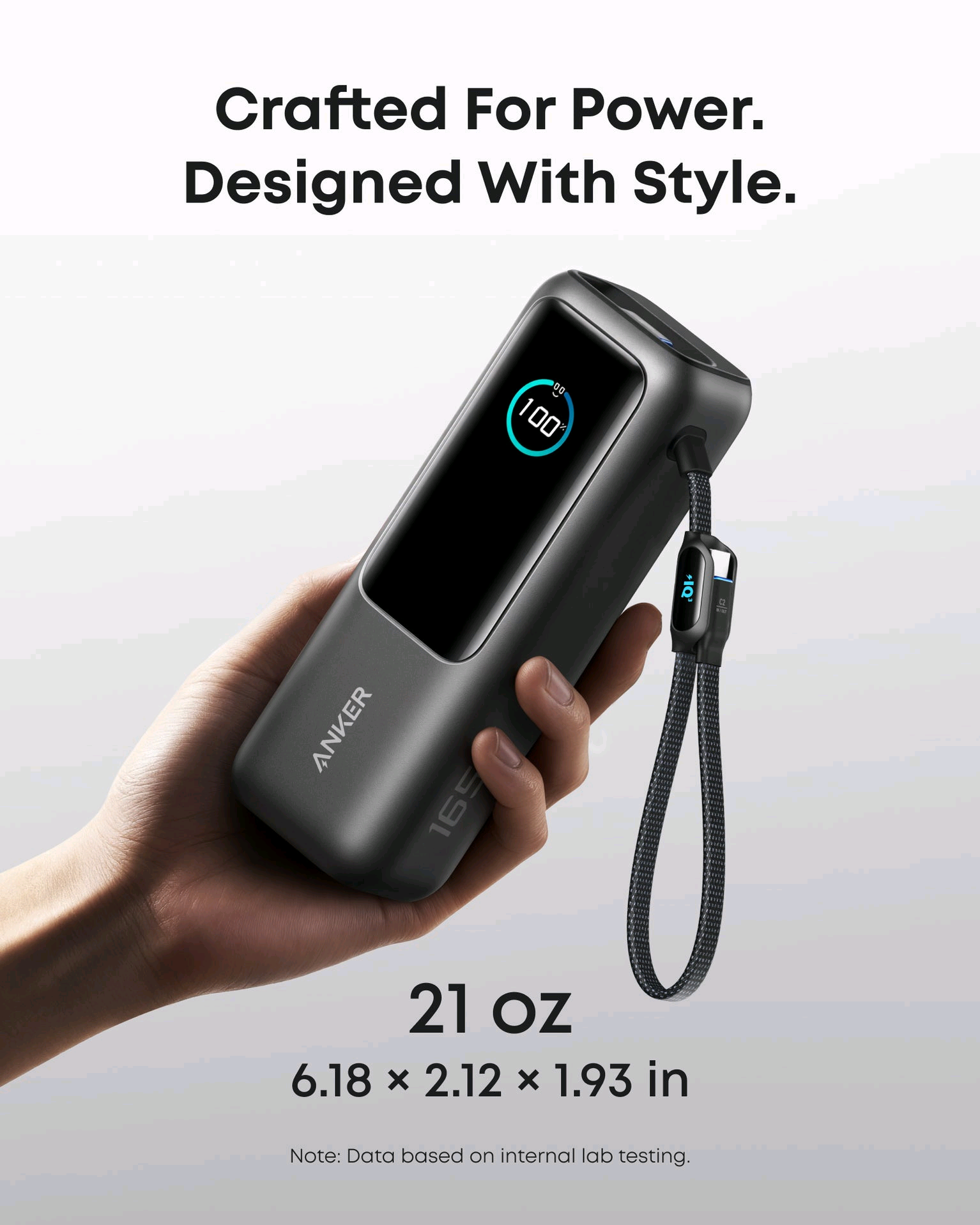 Anker Laptop Power Bank (25K, 165W, Built-In and Retractable Cables)