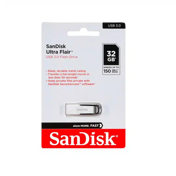 SanDisk Ultra Flair USB 3.0 Flash Drive - 32GB (Black)Model Number: SDCZ73-032G-G46
