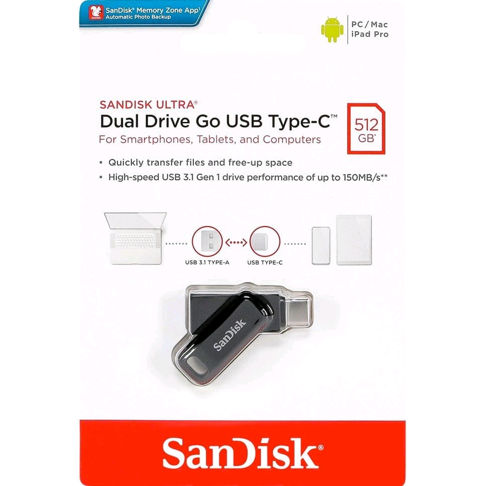 SanDisk Ultra Dual Drive Go USB Type-C™ - 512GB (Black)